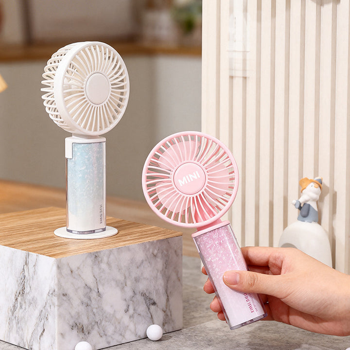 Women's Portable Hand Fan with Flexible Tilt and USB Charging Bowlift