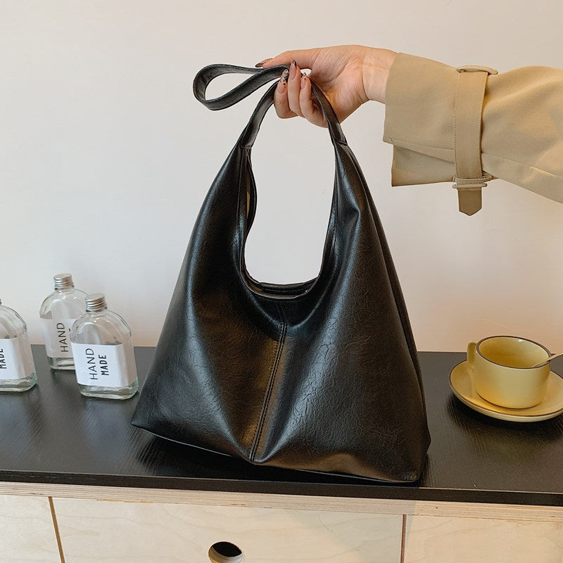Contemporary Leather Shoulder Bag Bowlift