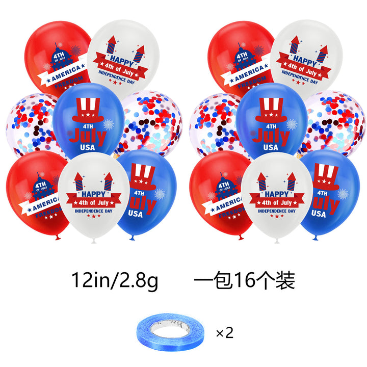 Unisex nan festive party decoration set for Independence celebration with garlands balloons cake and cupcake toppers Bowlift