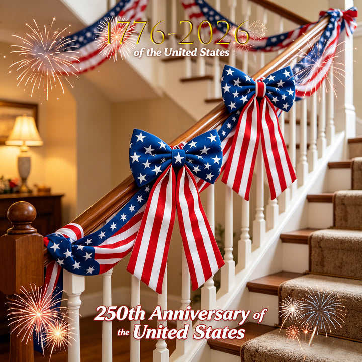 Unisex decorative bow with striped satin ribbon and hanging ribbon Bowlift