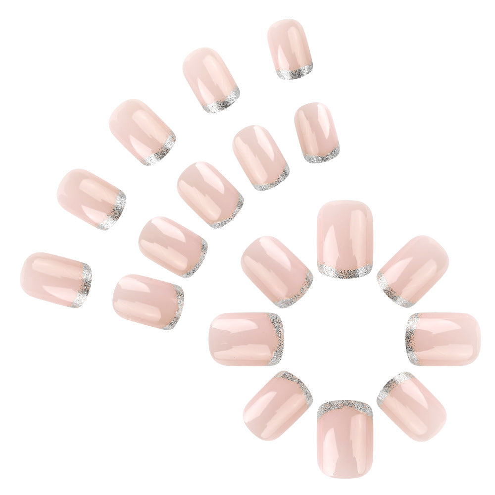 Elegant Glitter Tip Press-On Nails Bowlift