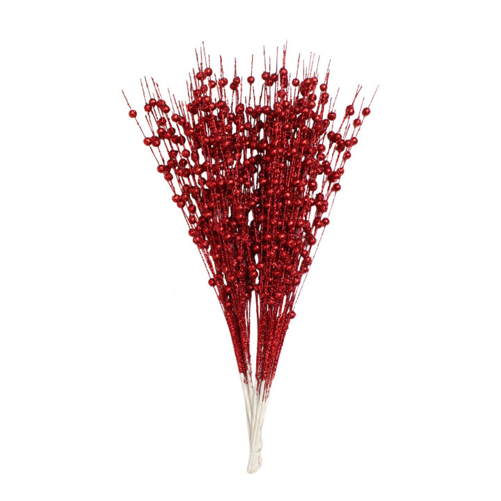 Unisex decorative star branch with berries and flexible wire stem for wreath and table decoration Bowlift