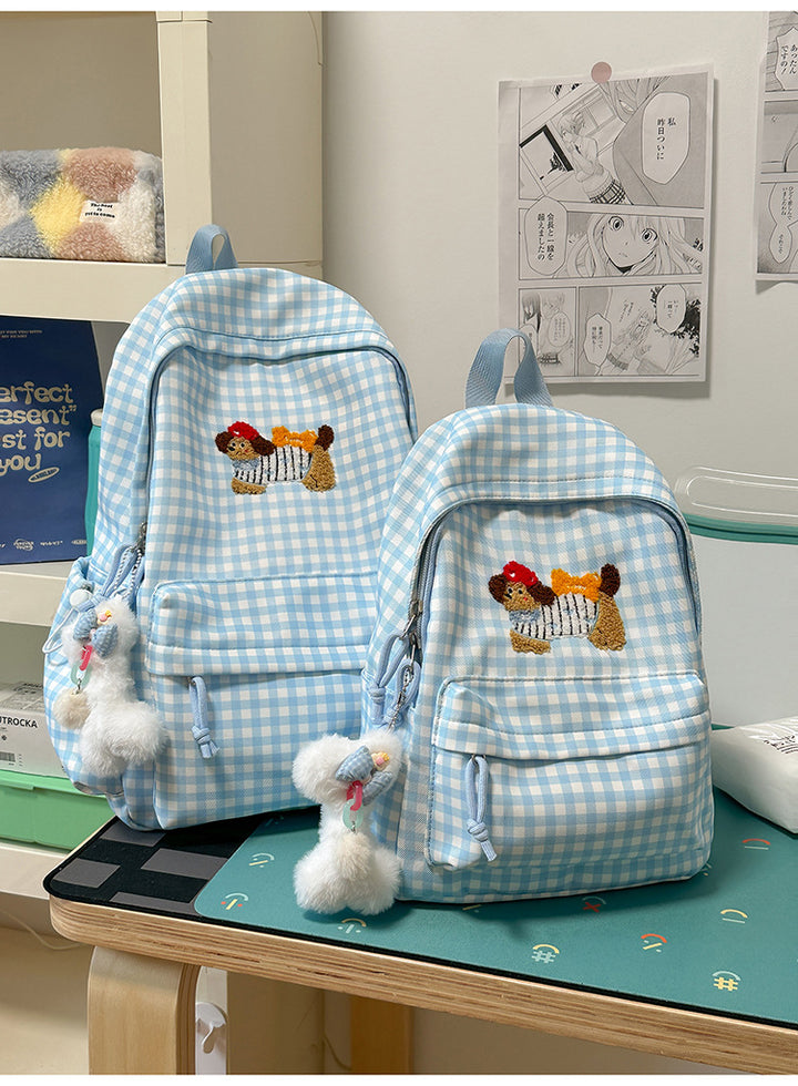 Cute Dog Embroidered Backpack