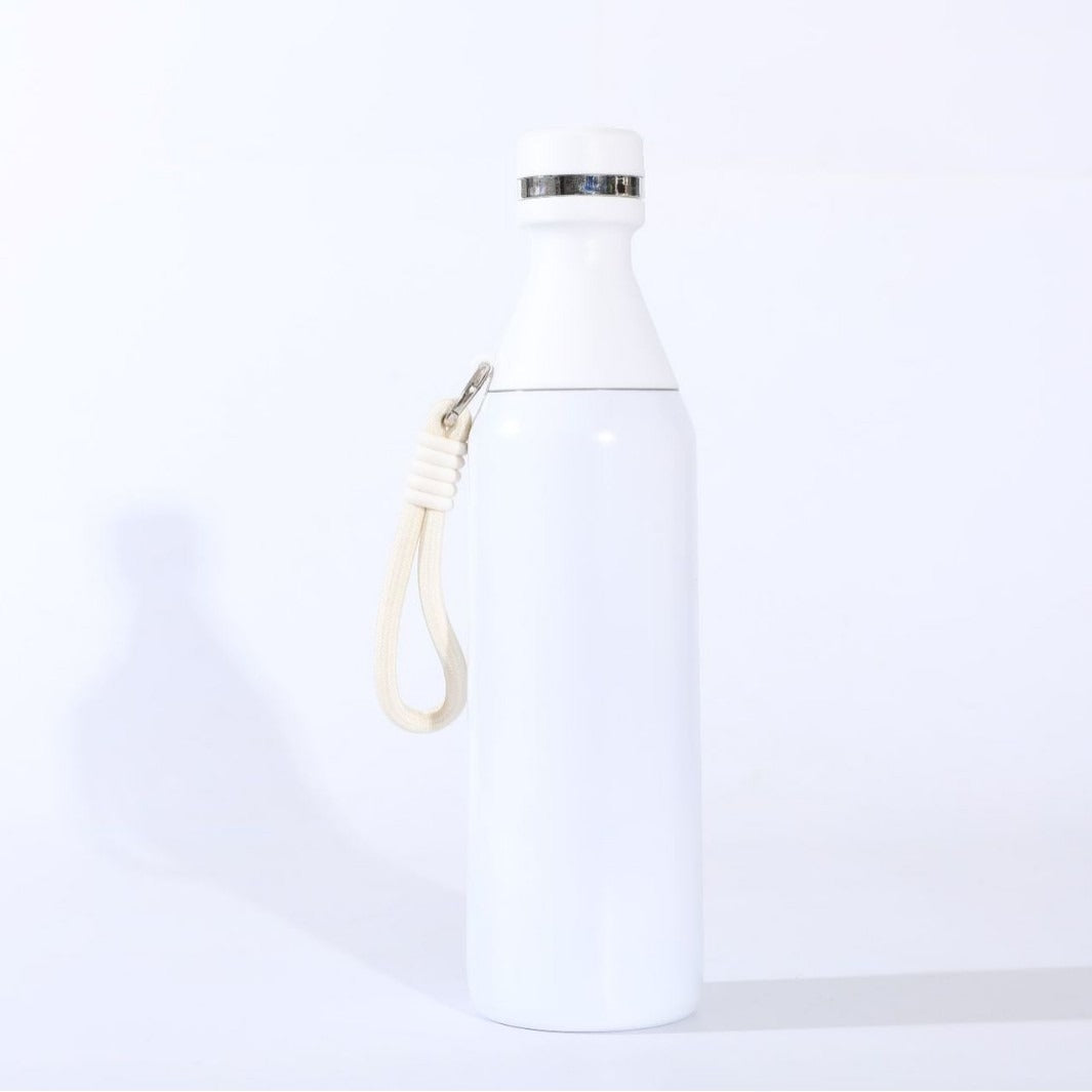 Ladies insulated stainless steel drinking bottle with practical carrying handle Bowlift