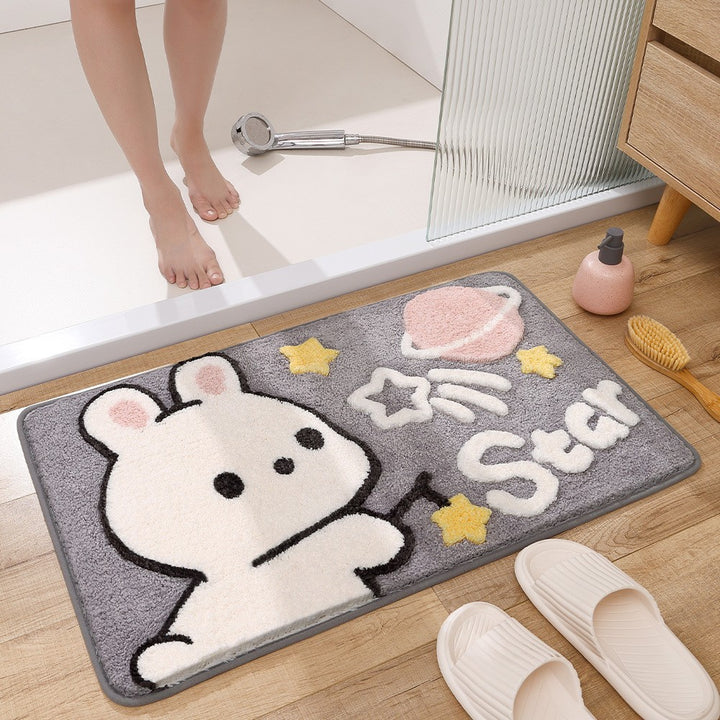 Plush Bunny-Themed Bath Mat Bowlift