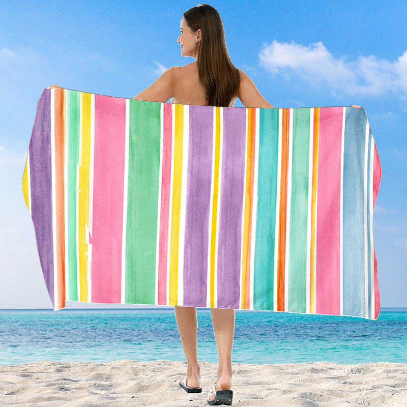 Beach towel with vibrant gradient color and stylish striped design Bowlift