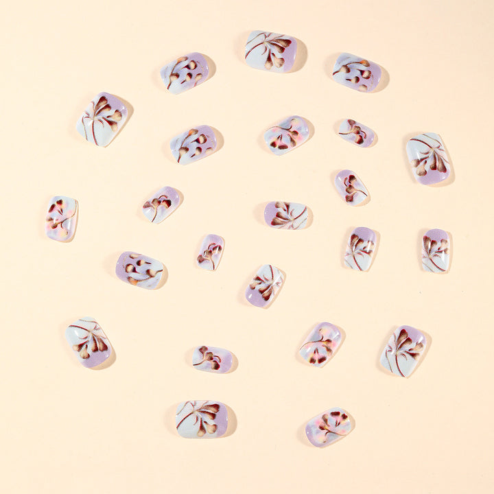 Elegant Floral Gel Nail Art Extensions Bowlift