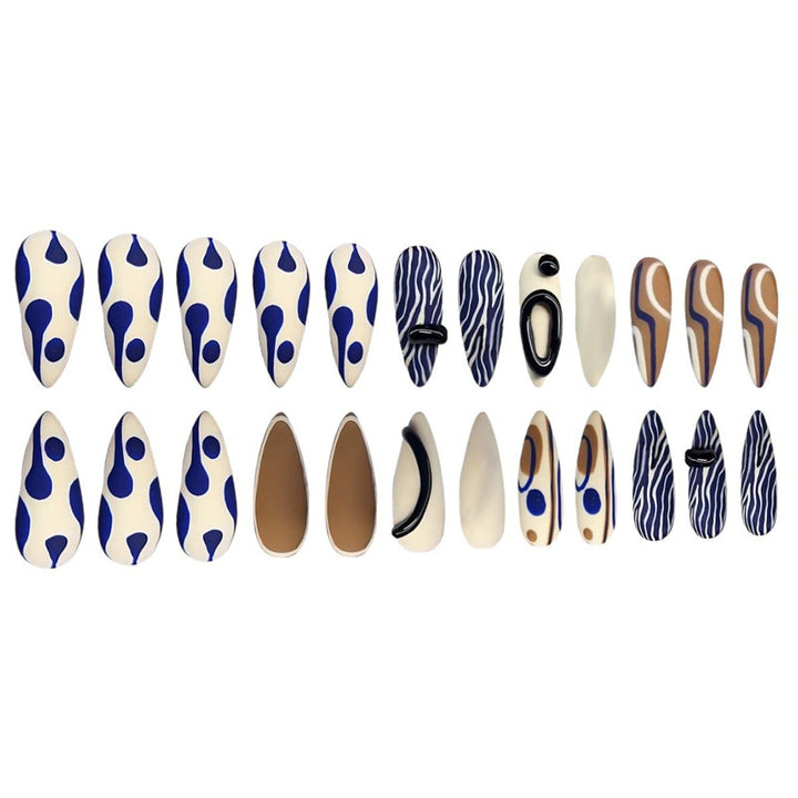 Artistic Abstract Pattern Press-On Nail Extensions Bowlift