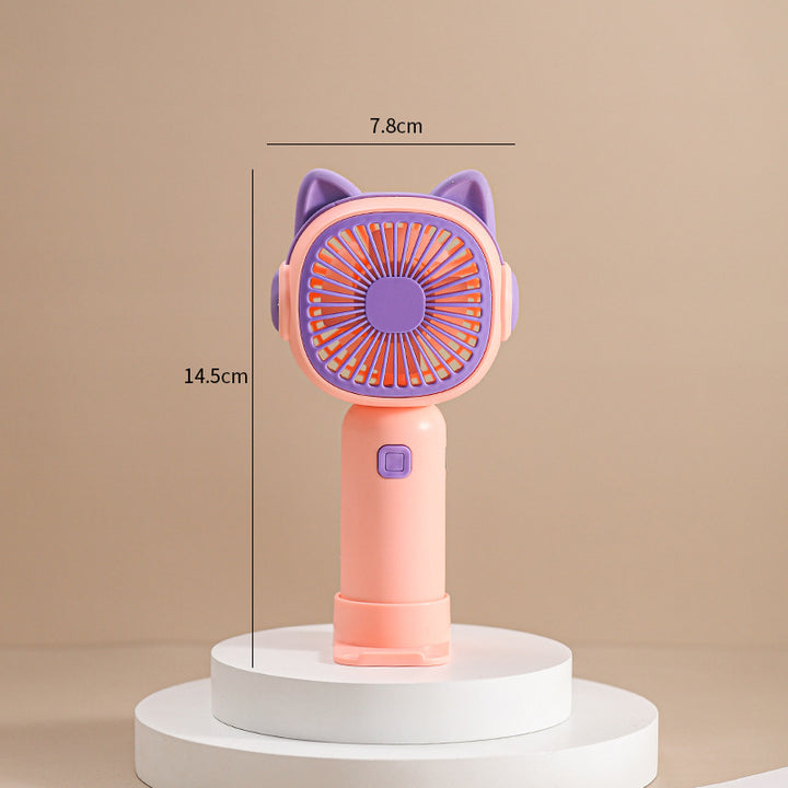 Women's portable hand fan with creative cat designs Bowlift