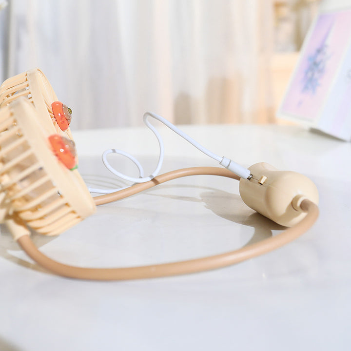 Portable Usb Neck Fan with Flexible Mount Bowlift
