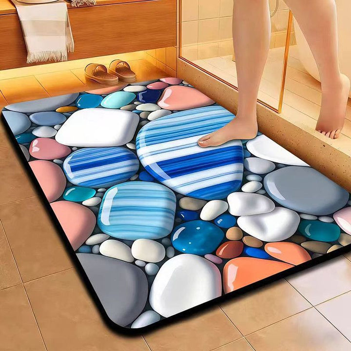 Decorative Floral Pattern Bath Mat Bowlift
