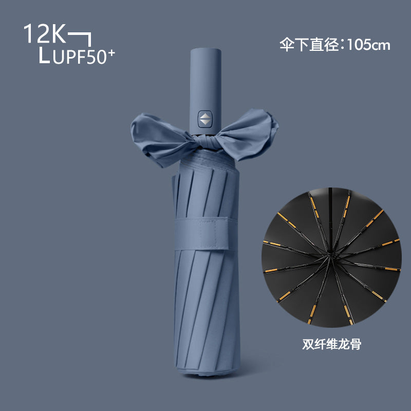Women's compact and wind-resistant umbrella with UV protection technology Bowlift
