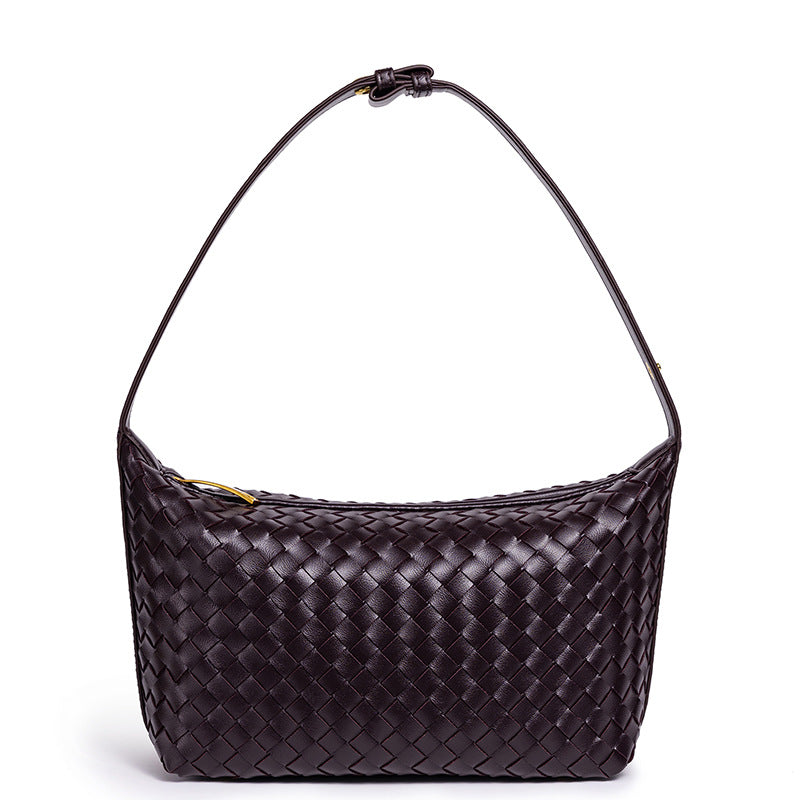 Braided Vegan Leather Shoulder Bag Bowlift