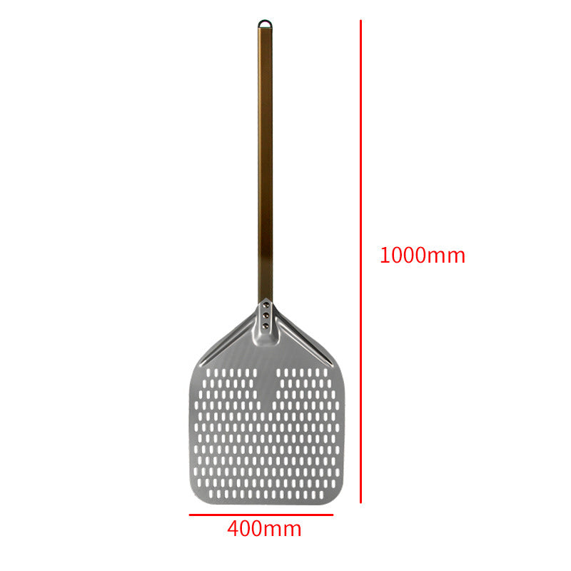 perforated aluminum pizza peel with extra-long ergonomic handle Bowlift