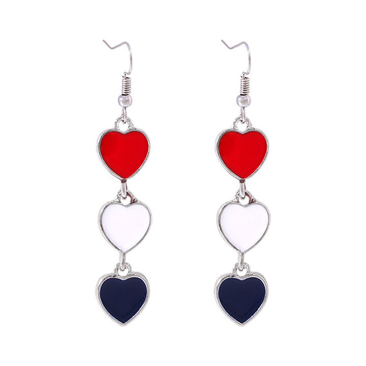 Women's lightweight star earrings with enamel flag design and fishhook Bowlift