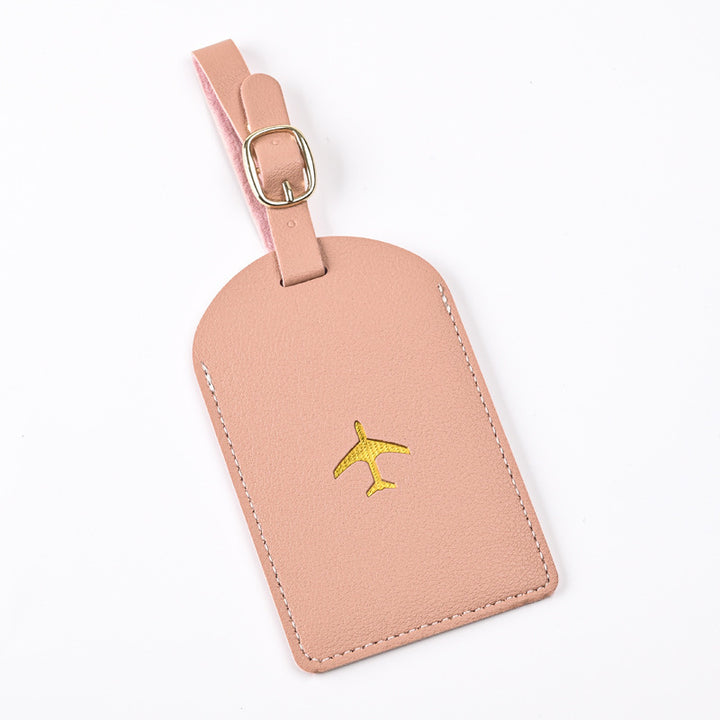 Vegan Leather Embossed Airplane Luggage Tag Bowlift
