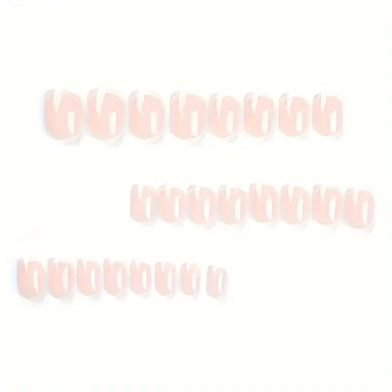 Classic French Tip Press-On Nails Bowlift