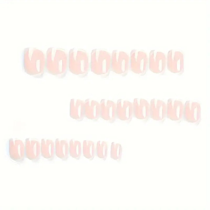 Classic French Tip Press-On Nails Bowlift
