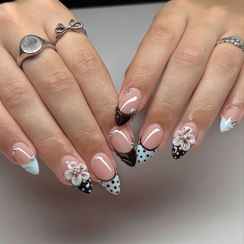 Artistic Acrylic Press-On Nail Design Bowlift