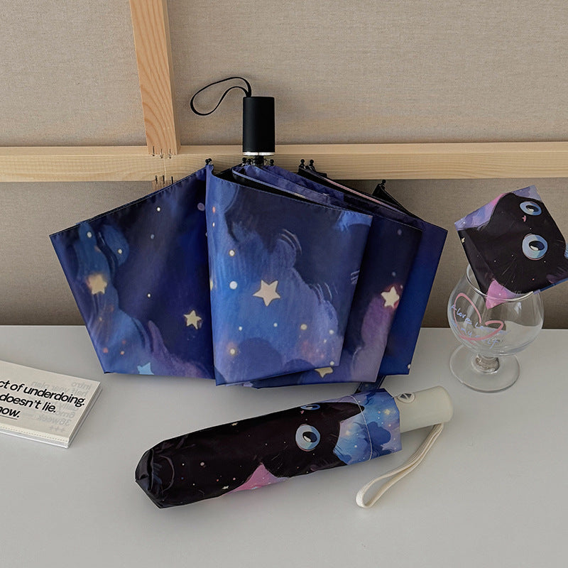 Women's umbrella with cute cat design by Bowlift