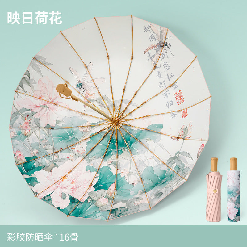 Women's umbrella with floral patterns Bowlift