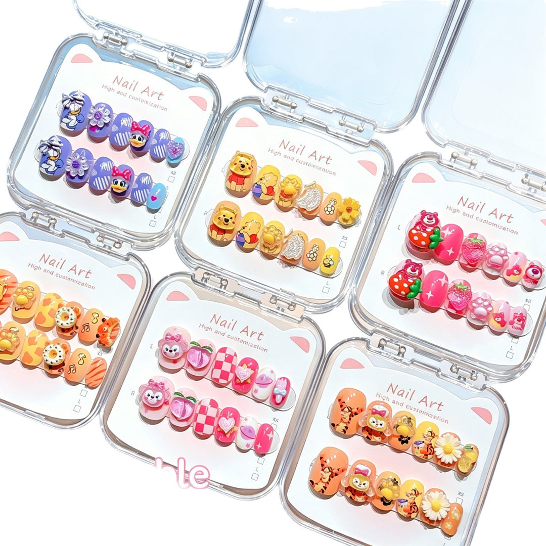 Customized Cartoon-Inspired Press-On Nail Art Set Bowlift