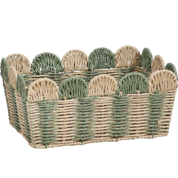 Handcrafted decorative basket with wave edge Bowlift