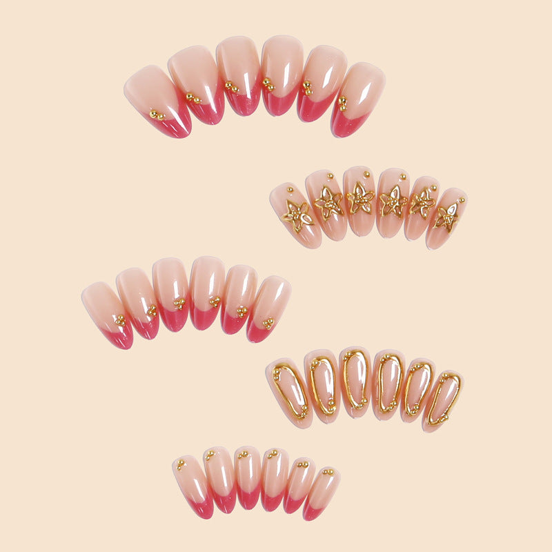 Artful nail tips with delicate gold accents Bowlift