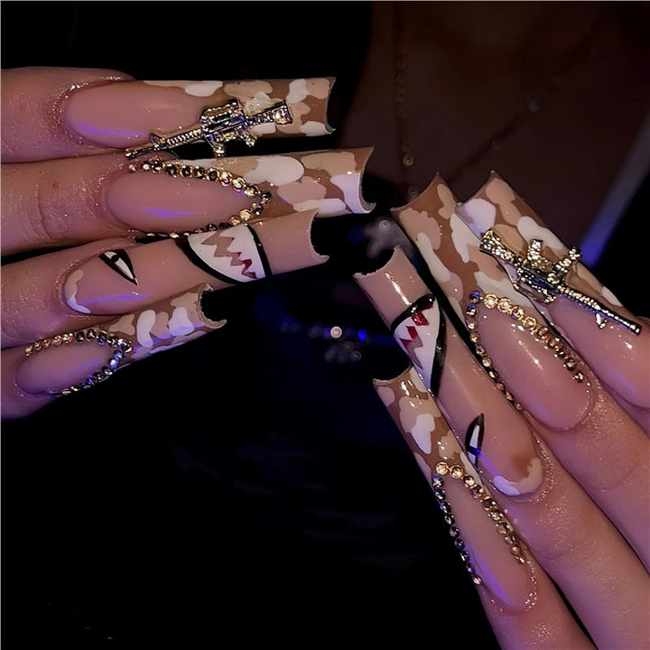 Artistic Decorative Press-On Nail Extensions Bowlift