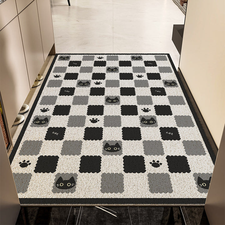 Playful Cat-Themed Indoor Area Mat