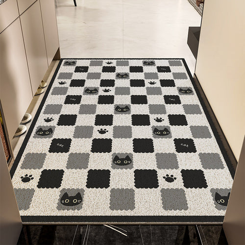 Playful Cat-Themed Indoor Area Mat