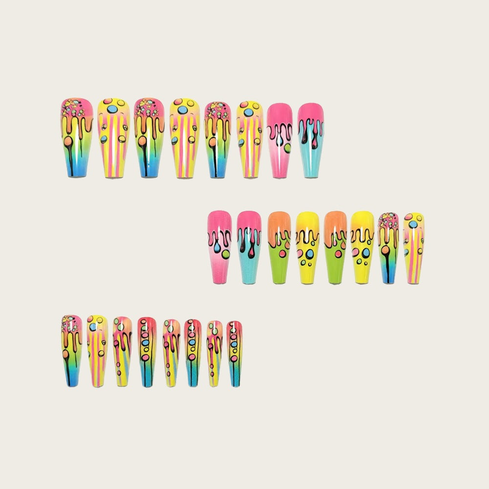 Creative nail art with flowing gradient and glitter accents Bowlift