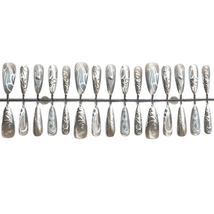Artistic Abstract Press-On Nail Set Bowlift