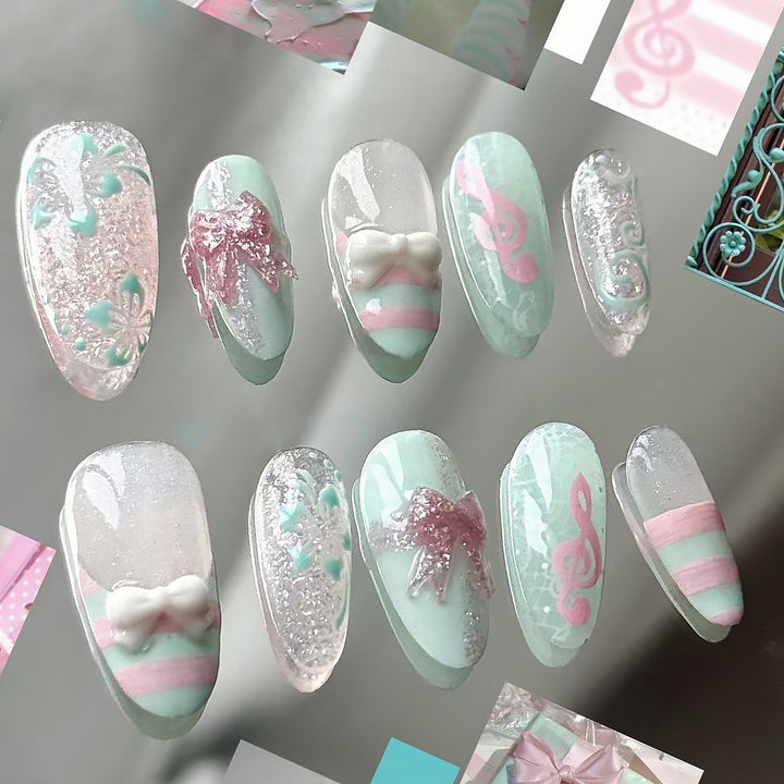 Themed Press-On Nail Art Set Bowlift