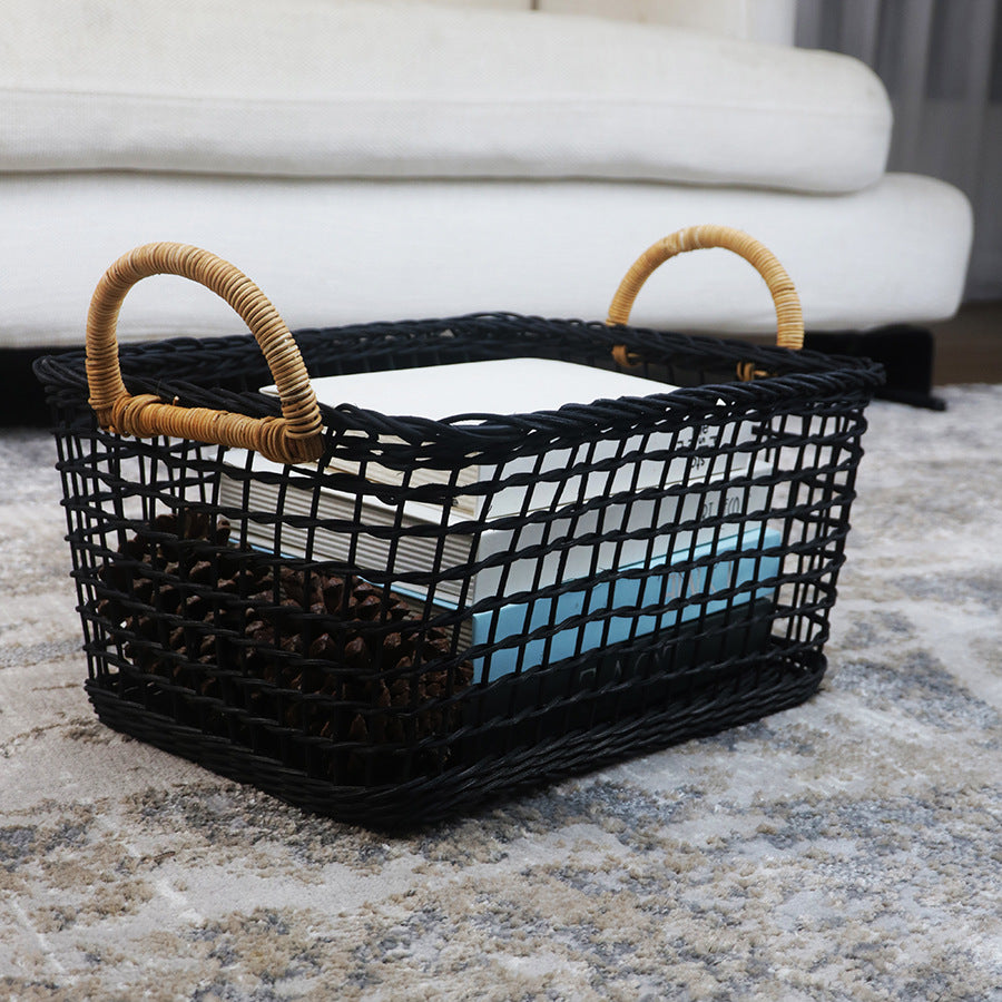 Handmade storage basket with braided handles Bowlift