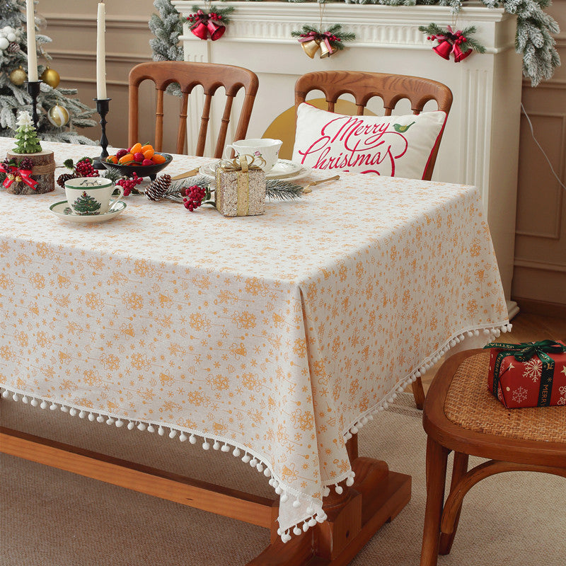 Festive Floral Print Table Cover