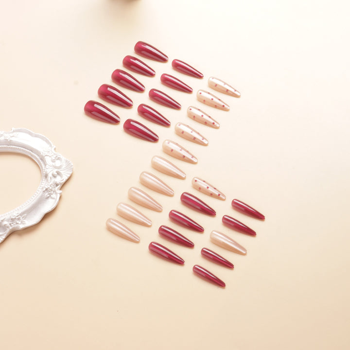 Premium Decorative Stiletto Press-On Nail Set Bowlift