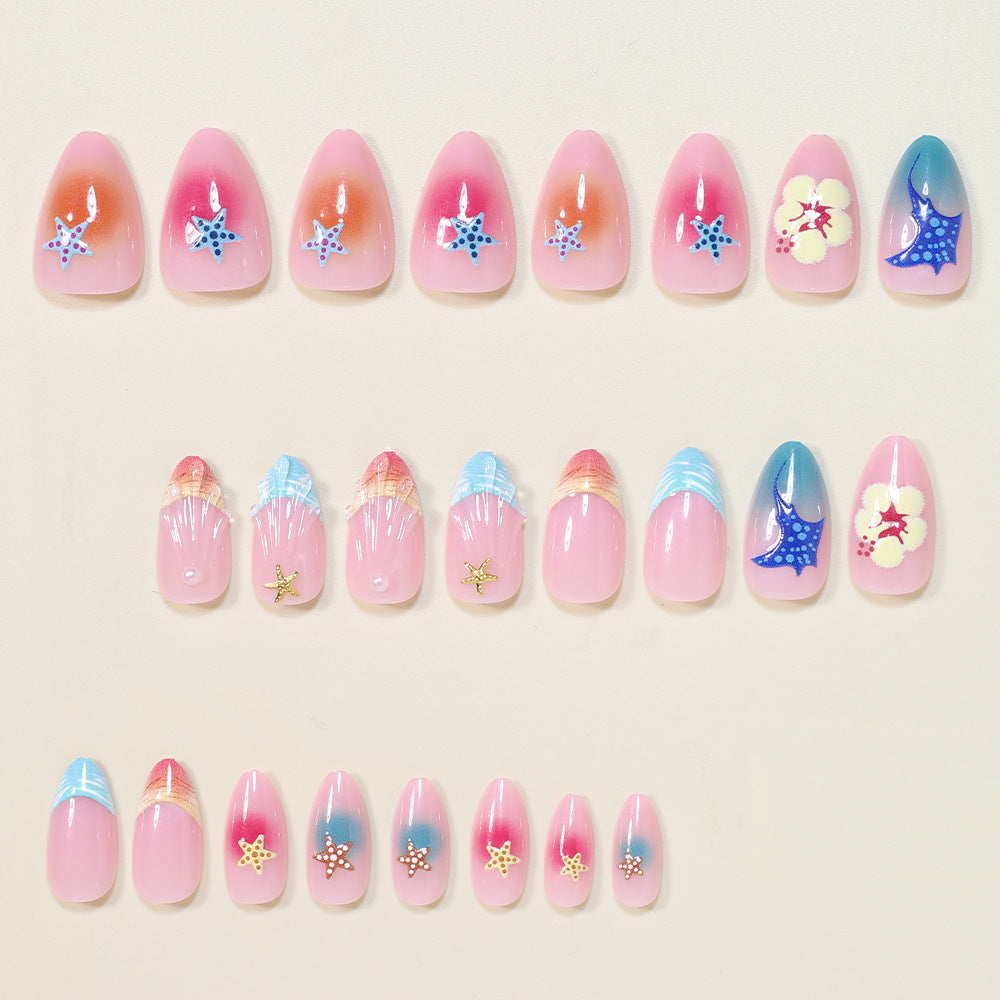 Artistic Ocean-Inspired Press-On Nail Art Bowlift
