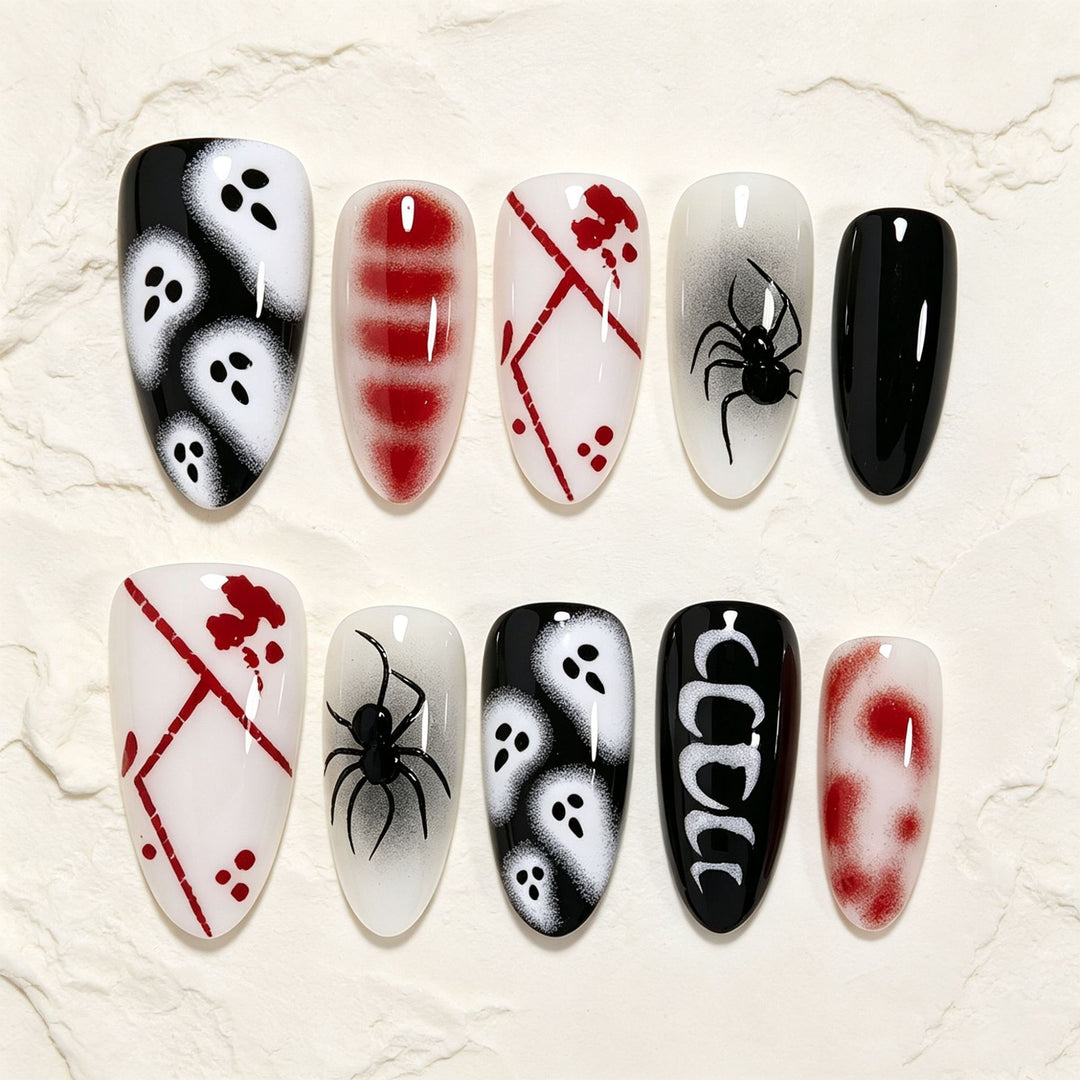 Halloween-Themed Artistic Press-On Nails Bowlift