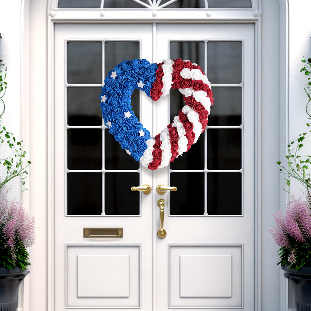 Unisex nan patriotic foam rose wreath with star accents Bowlift