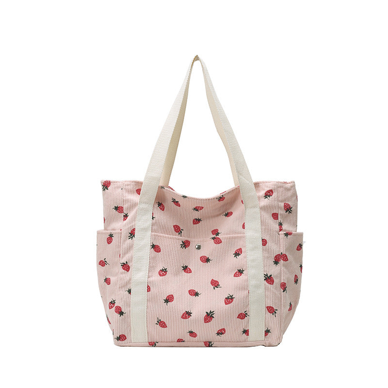 WoFloral Patterned Canvas Shopping Tote Bag Bowlift