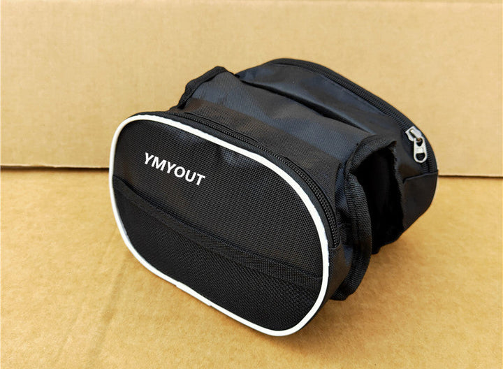 compact bicycle handlebar storage bag with waterproof oxford fabric and front mesh pocket Bowlift