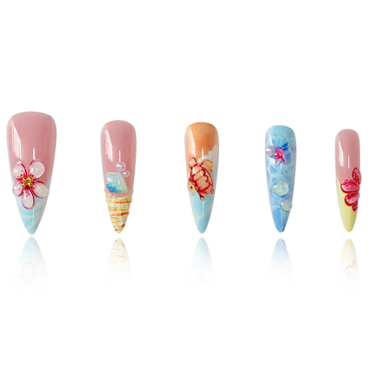 Creative Ocean-Themed Nail Art Extensions Bowlift