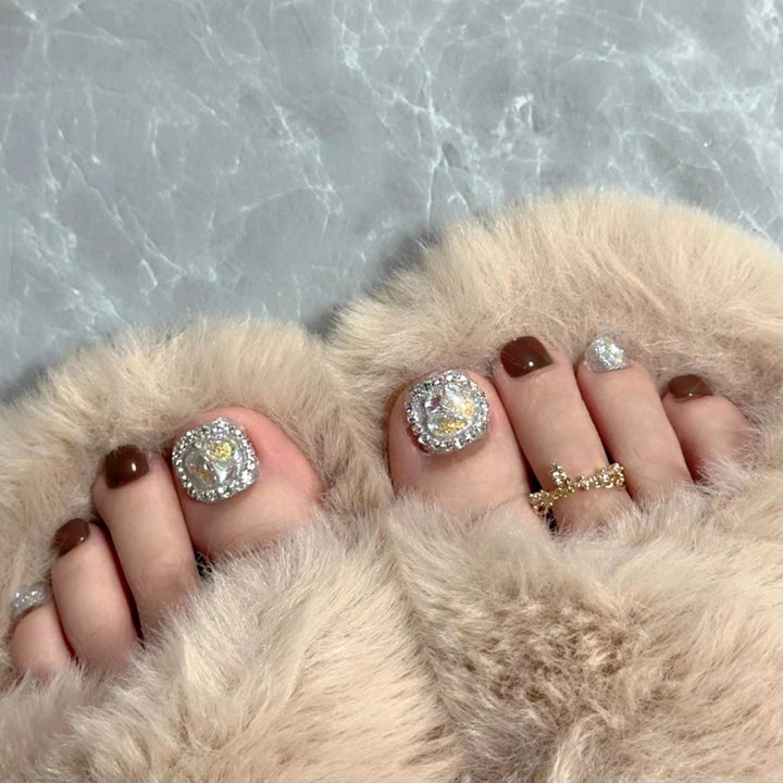 Decorative Crystal-Embellished Press-On Nails Bowlift