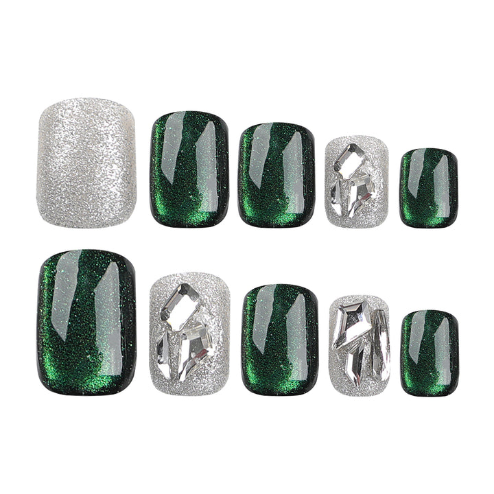 Glamorous nail extensions with creative glitter design Bowlift