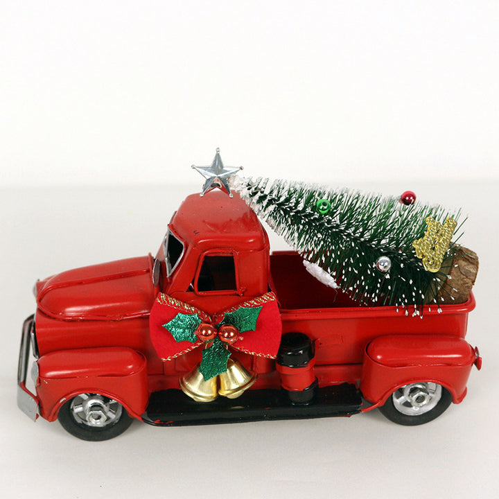 Retro Metal Red Christmas Truck Ornament