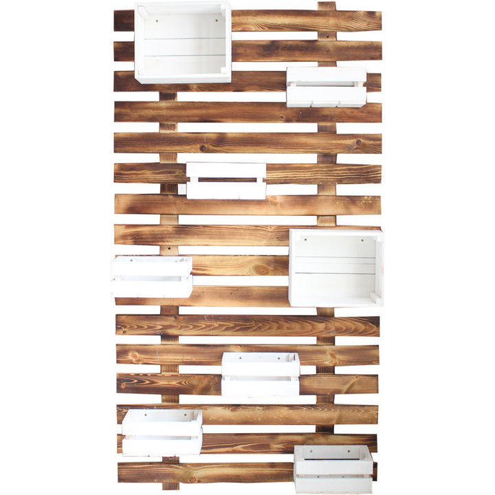 Wall shelf system with integrated storage boxes Bowlift