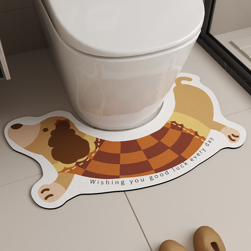 Cute Cartoon Dog-Shaped Bath Mat
