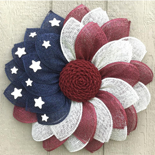 Independence Day patriotic front door wreath with Eagle Statue of Liberty and Liberty Bell accents Bowlift