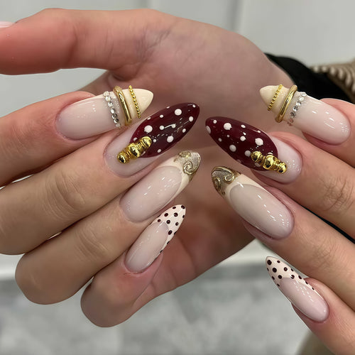 Decorative Stiletto Press-On Nail Art Extensions Bowlift